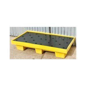 Pallets antiderrames plasticos para 2 tambores piso bajo