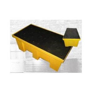 Pallets antiderrames plasticos para 2 tambores con contencion