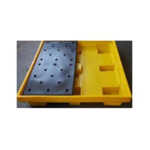 Pallets antiderrames plasticos para 4 tambores piso bajo