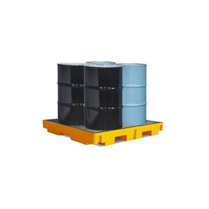Bateas de contención 4T 230 Litros plásticas para 4 tambores pallets antiderrame